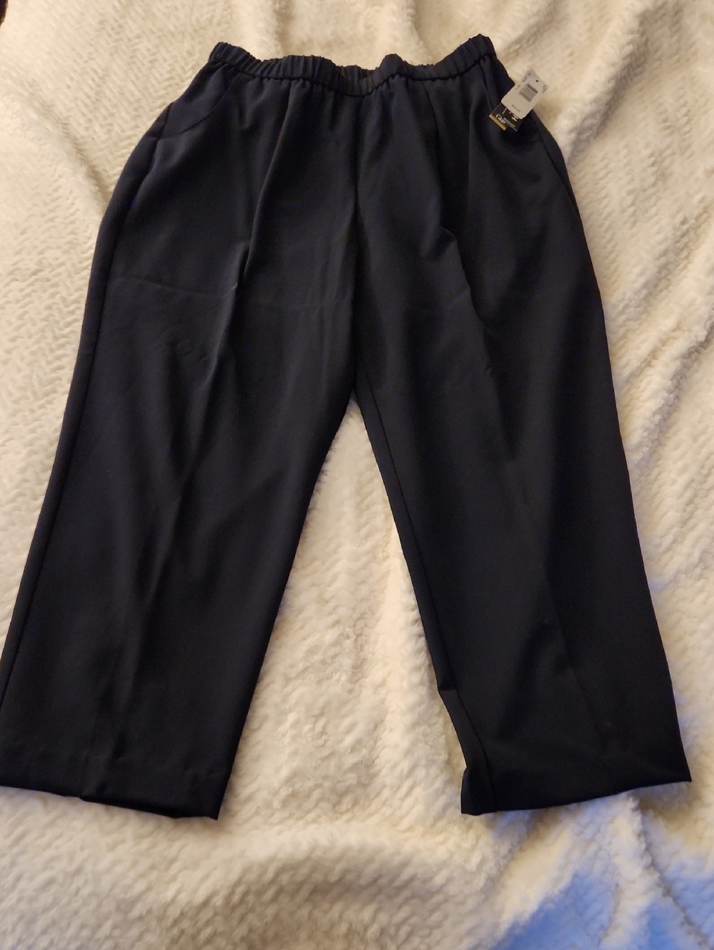 Briggs New York NWT Navy Elastic-Waist Casual Easy Care Pants Women's 14P